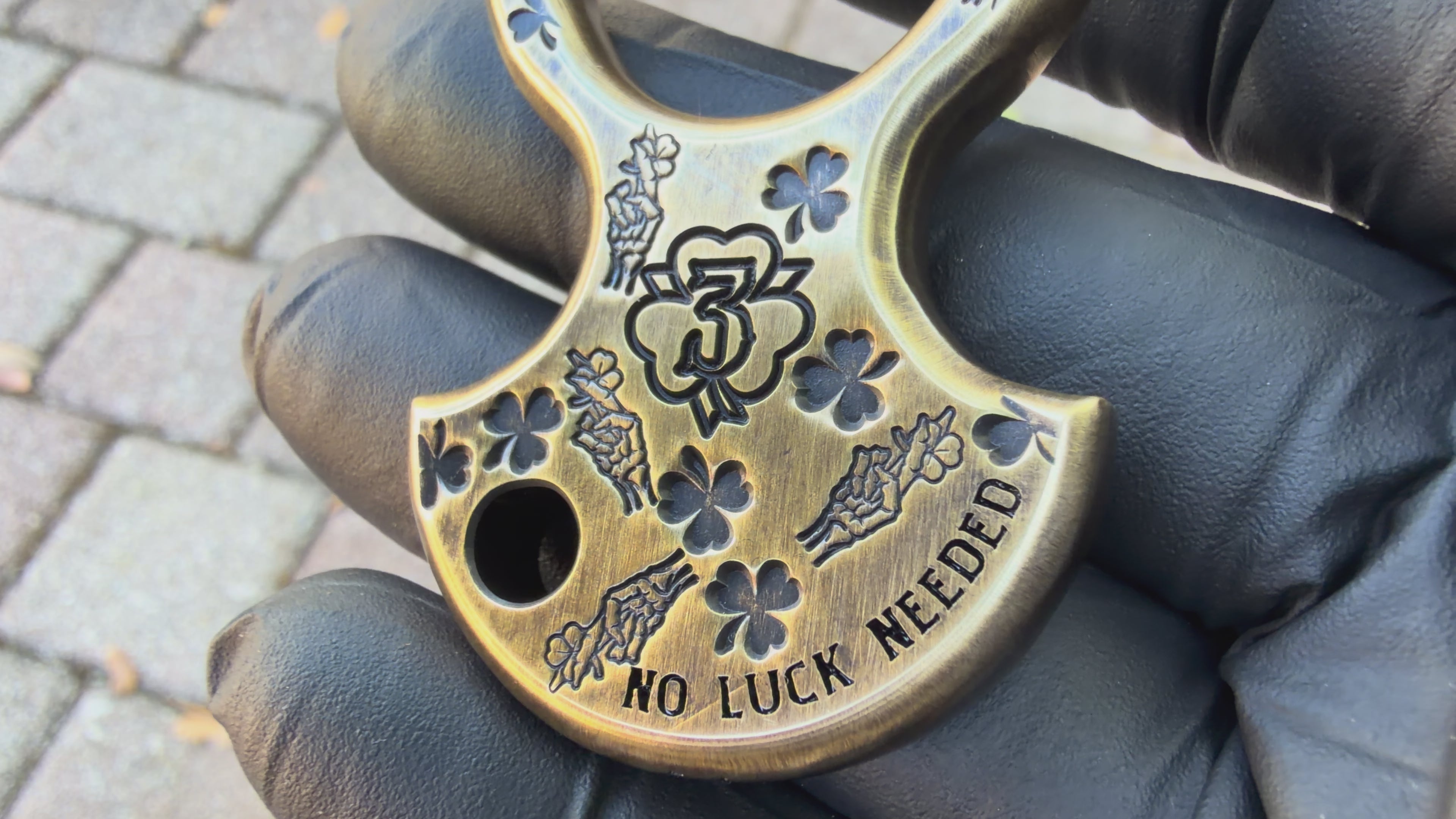 St. Paddy's Hand Stamped No Luck Charm & Bead