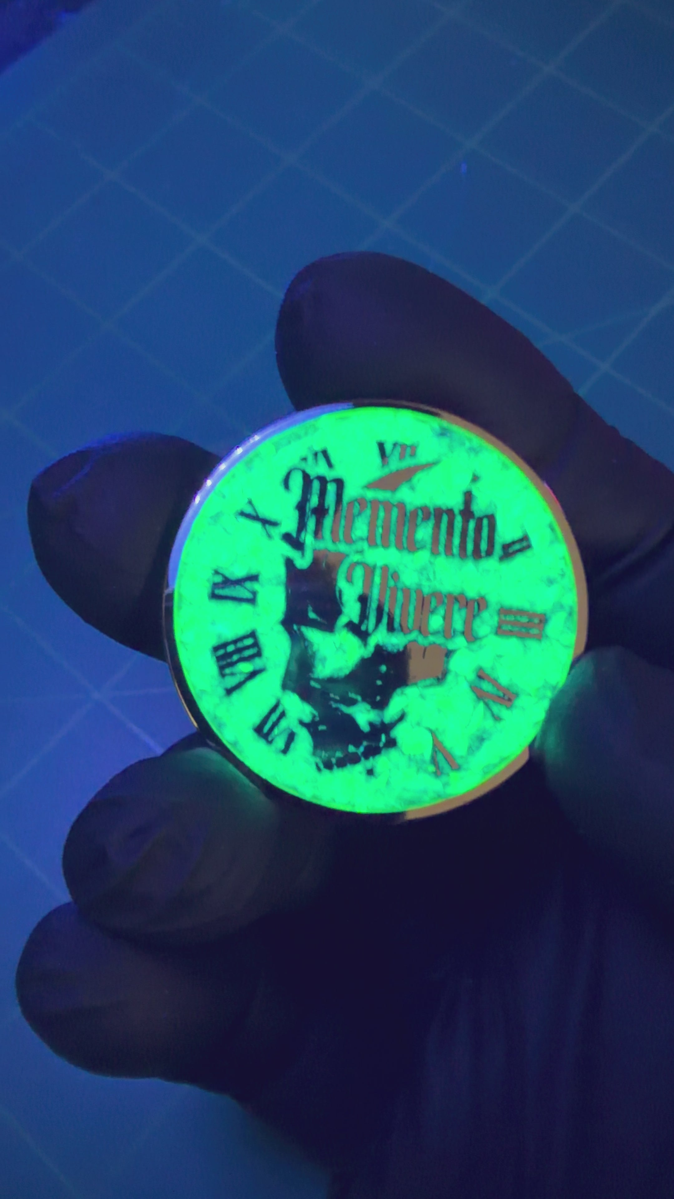Nuclear Green Opal & Brass Memento Coin (UV Reactive)