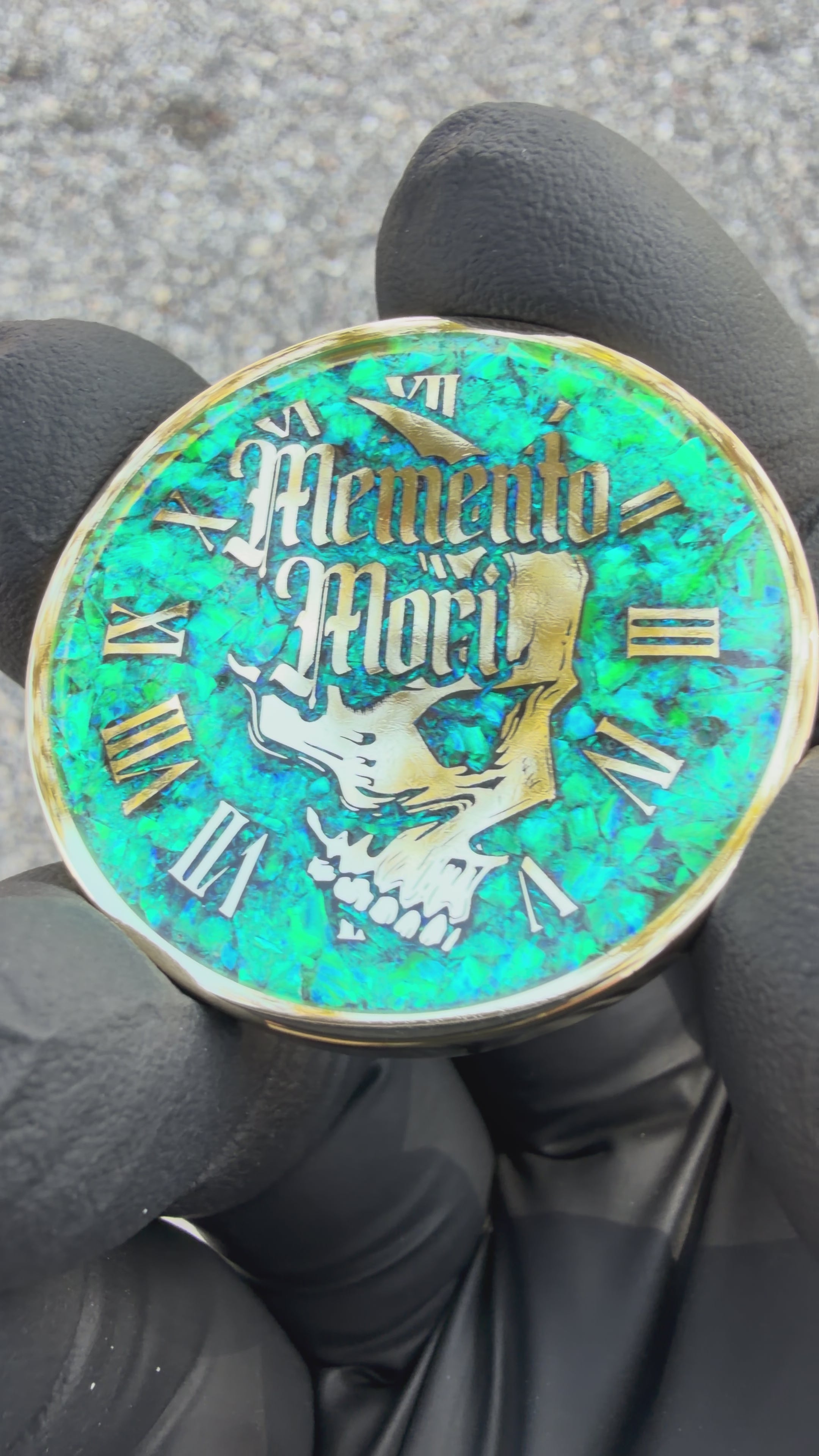 Nuclear Green Opal & Brass Memento Coin (UV Reactive)