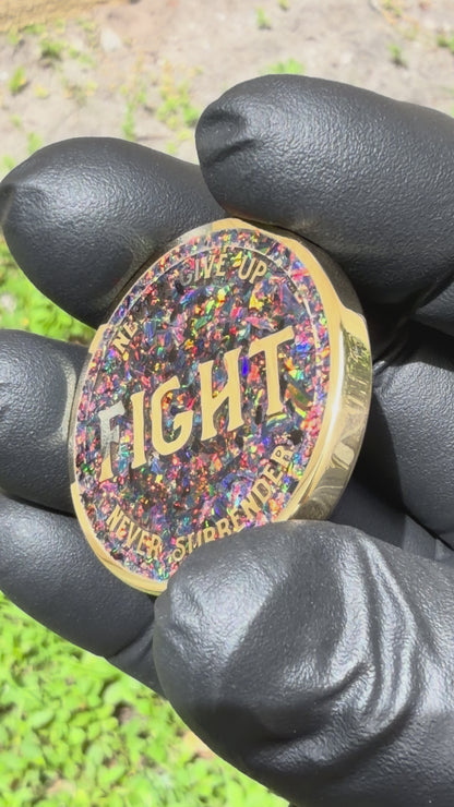 Opal Inlay "Fight/Yield" Decision Coin