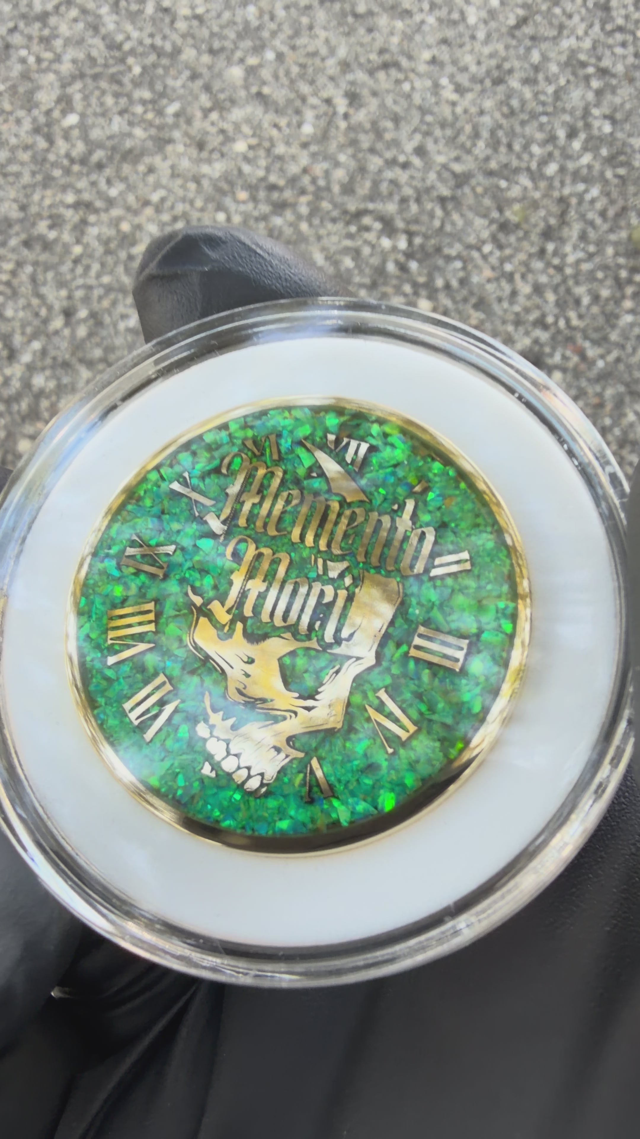 Memento Mori/Vivere Challenge Coin w/Nitro Green Opal inlay