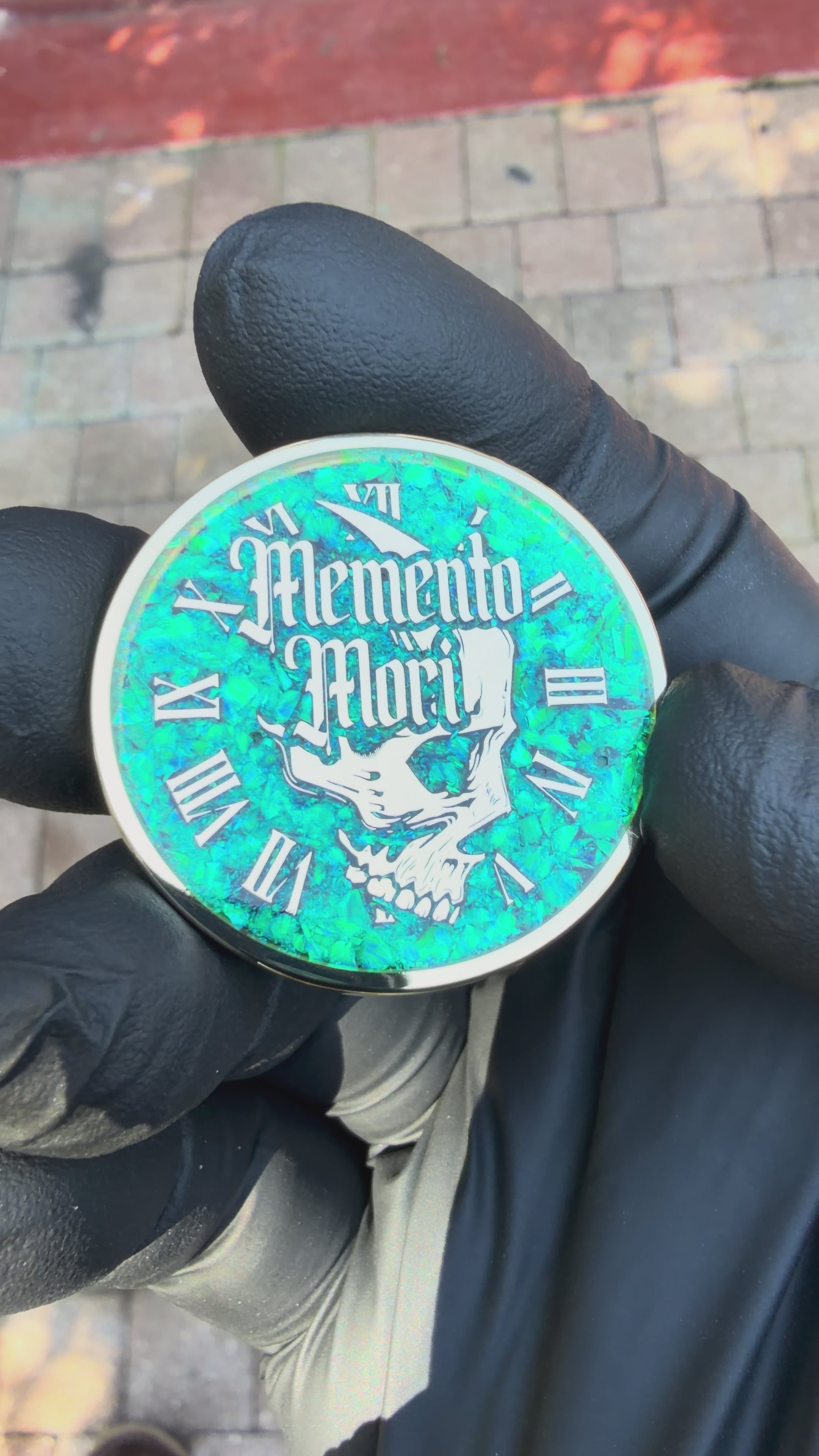 Nuclear Green Opal & Brass Memento Coin (UV Reactive)