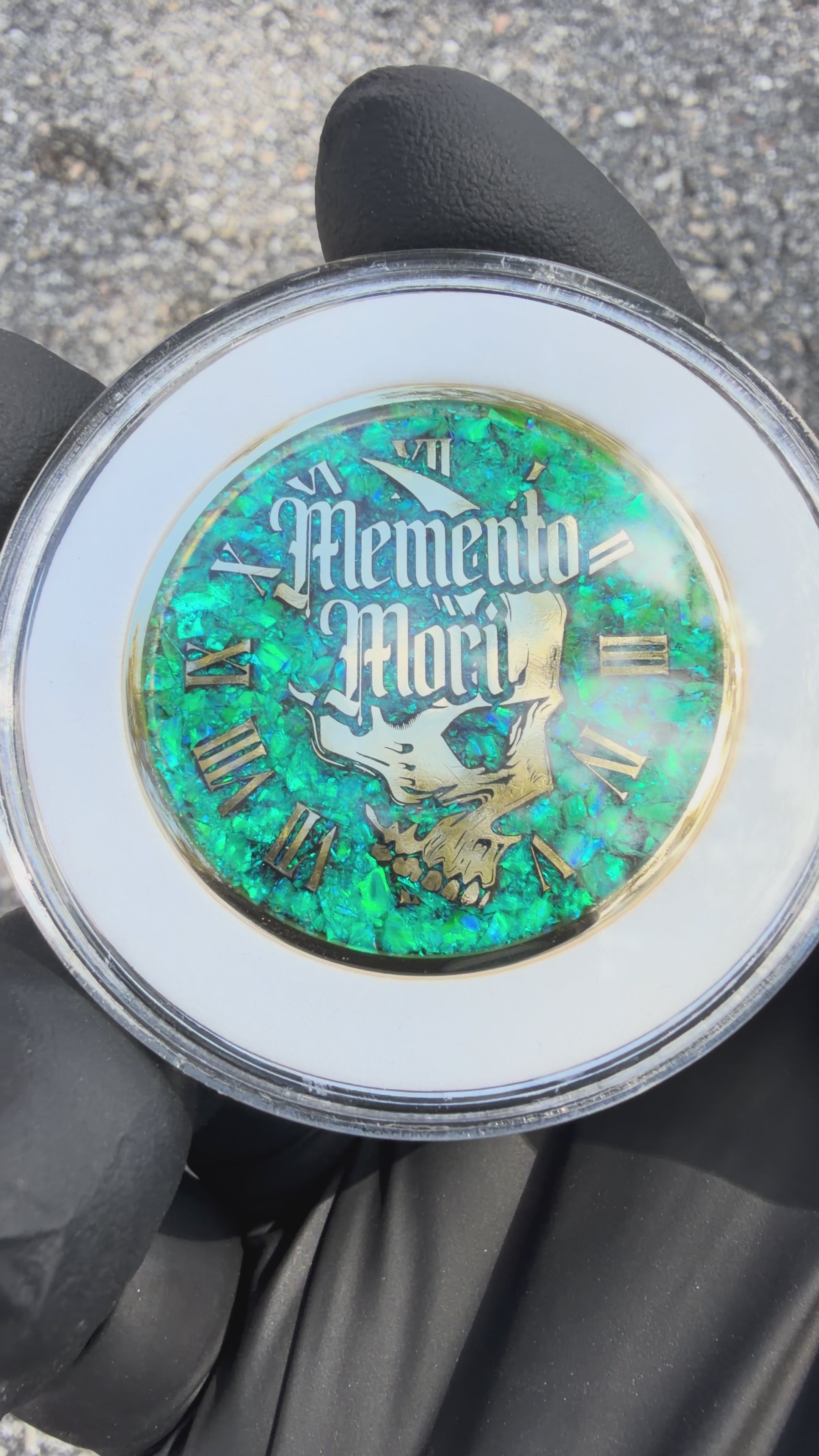 Nuclear Green Opal & Brass Memento Coin (UV Reactive)