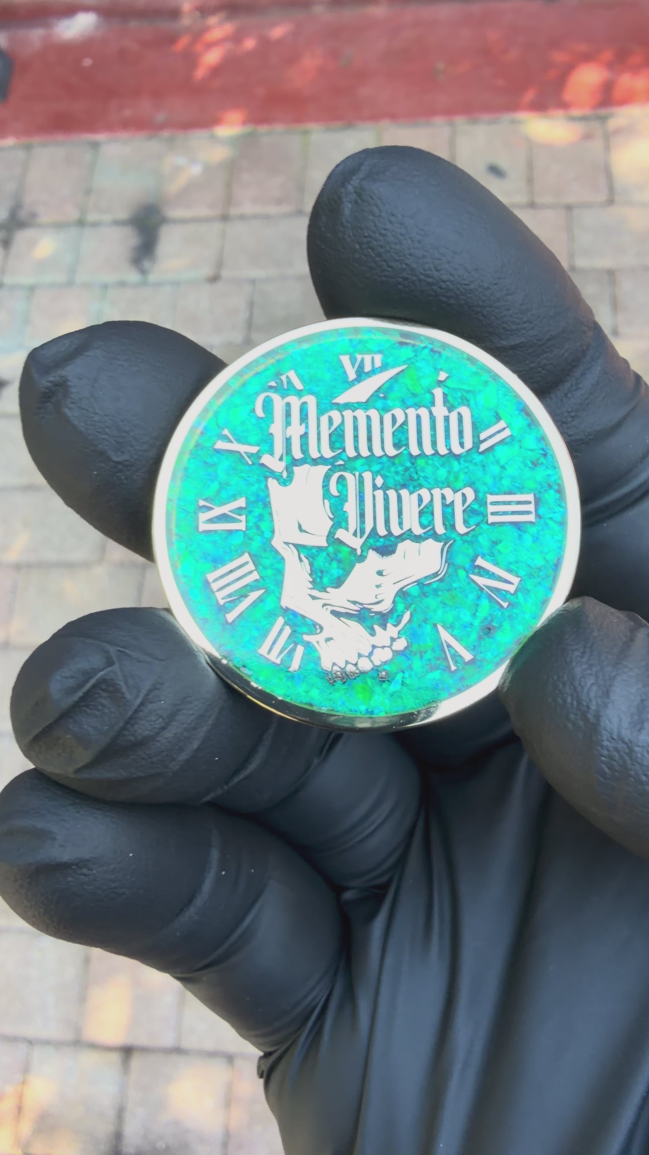 Nuclear Green Opal & Brass Memento Coin (UV Reactive)