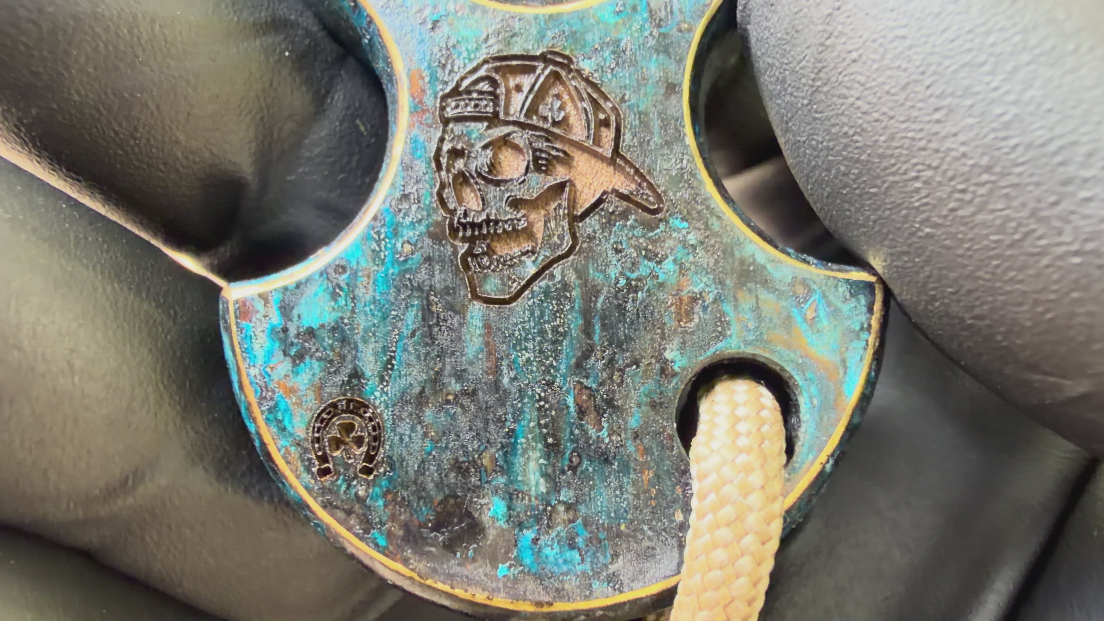 Handmade No Luck Charm w/Patina & Regrind (w/bead)