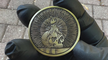 Memento Mori- Solid Brass Coin (Hand Finished)