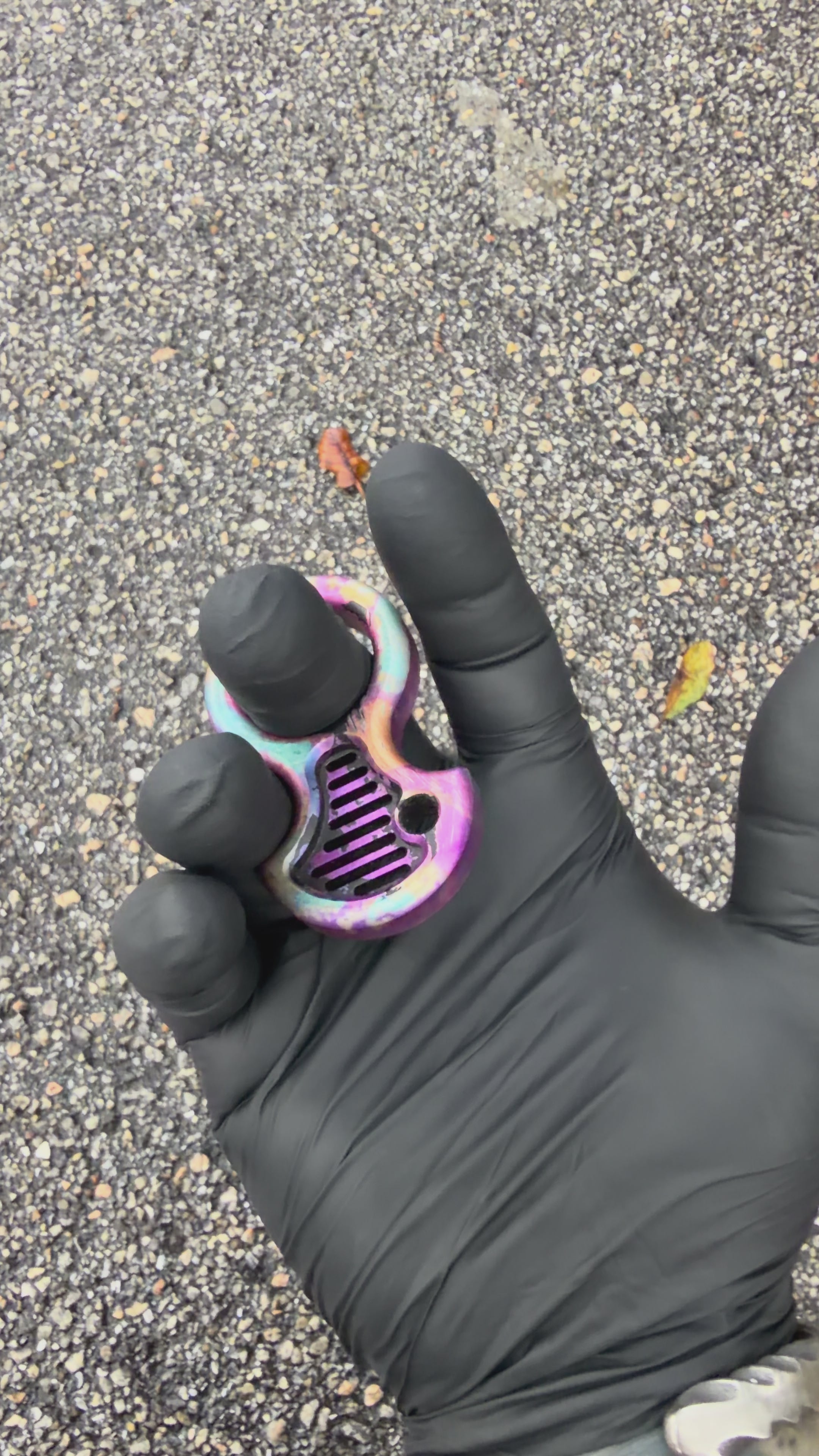 One-off Vented Aluminum No Luck Charm (Splatter Anodized)