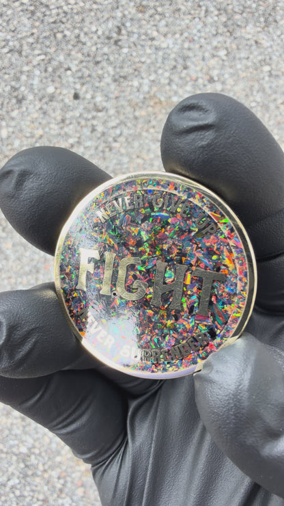 Opal Inlay "Fight/Yield" Decision Coin