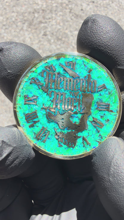 Nuclear Green Opal & Brass Memento Coin (UV Reactive)