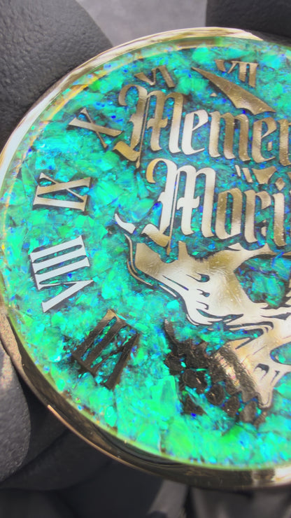 Nuclear Green Opal & Brass Memento Coin (UV Reactive)